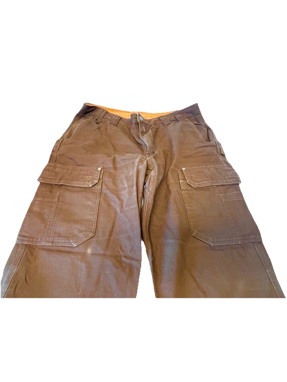 Duluth Trading Brown Canvas Cargo Pants Outdoors Work Mens 40x32 Fire Hose Relax